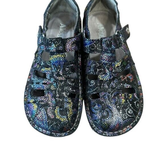 Alegría Pes-542 Women SZ 35 Multicolor Fisherman Clogs Comfort Shoes - Picture 9 of 12